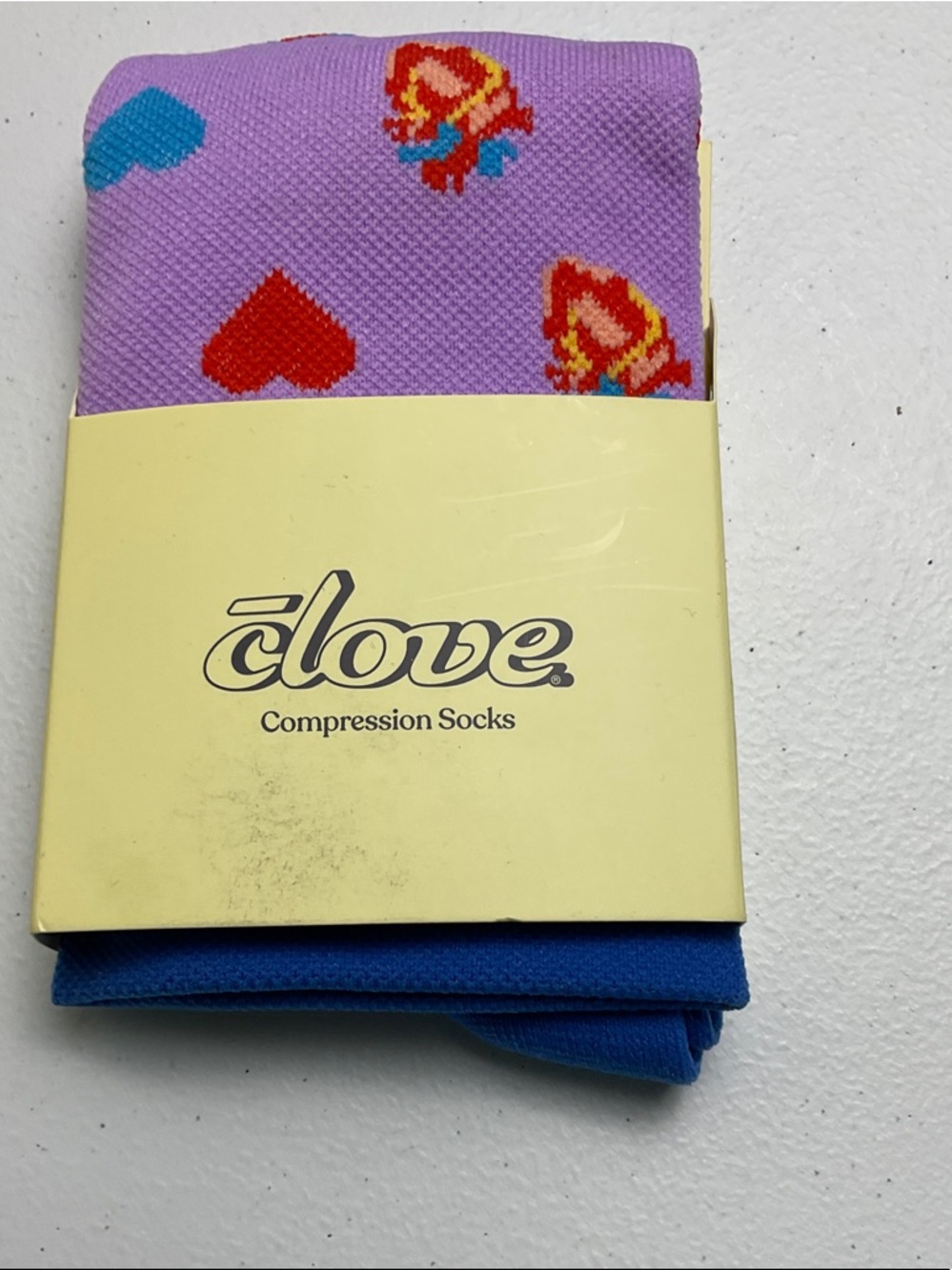 Purple Heart-Print Compression Socks
